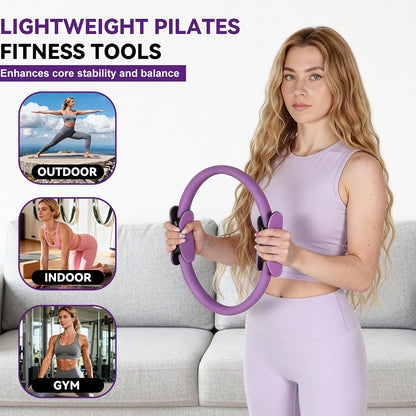 Pilates Ring and Ball Set, Home Pilates Equipment for Women with Resistance Bands, 12'' Magic Circle, 9.8'' Ball, for Strength, Toning and Flexibility, Fitness Essentials Starter Accessories