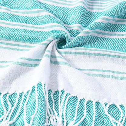Oversized Turkish Beach Towels 74"x38" Thin Quick Dry Sand Free Pool Swim Bathing Towel Extra Large Blanket Adult Travel Essentials Cruise Accessories Must Haves Summer Light Blue Stuff