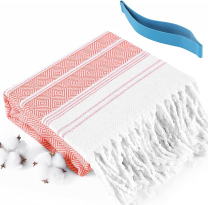 Oversized Turkish Beach Towels 74"x38" Thin Quick Dry Sand Free Pool Swim Bathing Towel Extra Large Blanket Adult Travel Essentials Cruise Accessories Must Haves Summer Light Blue Stuff