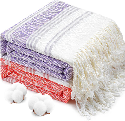 Oversized Turkish Beach Towels 74"x38" Thin Quick Dry Sand Free Pool Swim Bathing Towel Extra Large Blanket Adult Travel Essentials Cruise Accessories Must Haves Summer Light Blue Stuff