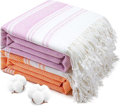Oversized Turkish Beach Towels 74"x38" Thin Quick Dry Sand Free Pool Swim Bathing Towel Extra Large Blanket Adult Travel Essentials Cruise Accessories Must Haves Summer Light Blue Stuff