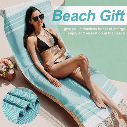 Oversized Turkish Beach Towels 74"x38" Thin Quick Dry Sand Free Pool Swim Bathing Towel Extra Large Blanket Adult Travel Essentials Cruise Accessories Must Haves Summer Light Blue Stuff