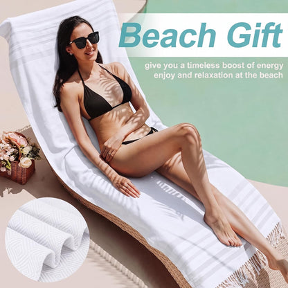 Oversized Turkish Beach Towels 74"x38" Thin Quick Dry Sand Free Pool Swim Bathing Towel Extra Large Blanket Adult Travel Essentials Cruise Accessories Must Haves Summer Light Blue Stuff