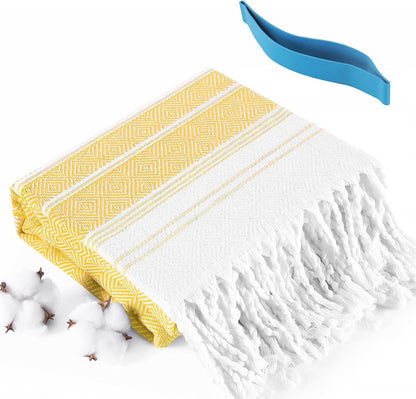 Oversized Turkish Beach Towels 74"x38" Thin Quick Dry Sand Free Pool Swim Bathing Towel Extra Large Blanket Adult Travel Essentials Cruise Accessories Must Haves Summer Light Blue Stuff