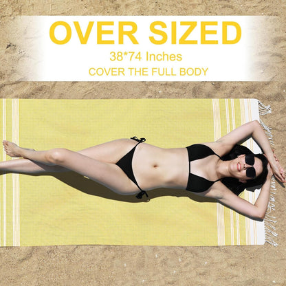 Oversized Turkish Beach Towels 74"x38" Thin Quick Dry Sand Free Pool Swim Bathing Towel Extra Large Blanket Adult Travel Essentials Cruise Accessories Must Haves Summer Light Blue Stuff