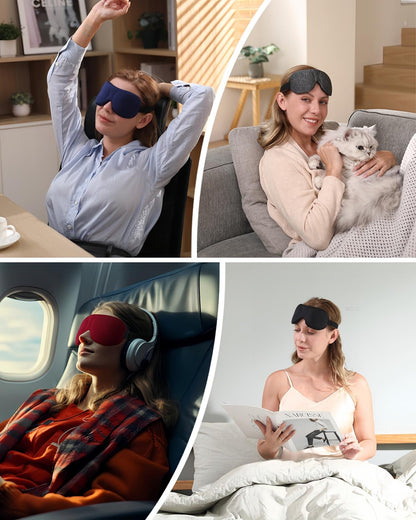 Sleep Mask for Side Sleeper 3 Pack, Blackout 3D Eye Mask