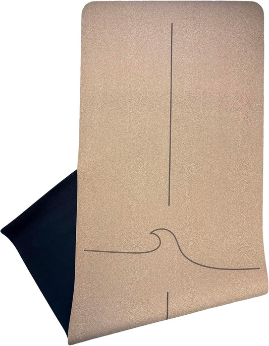 's Organic Cork Yoga Mat with Recycled Natural Rubber, 4mm Thick • The Wave Mat