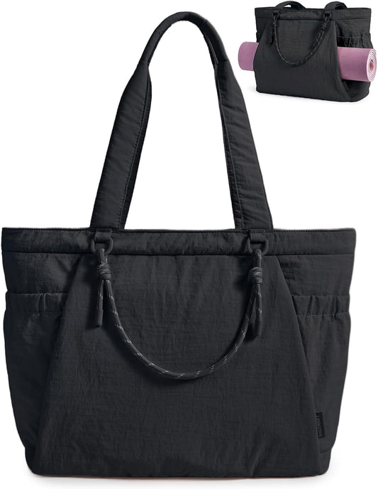 Yoga Pilates Tote Bag for Women with Knotted Handle, Gym Bag