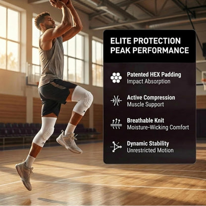 Knee Compression Sleeves: McDavid Hex Knee Pads Compression Leg Sleeve for Basketball, Volleyball, Weightlifting, and More - Pair of Sleeves