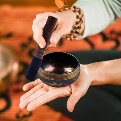 Handmade Tibetan Singing Bowl Set with Striker, Cushion & Pouch