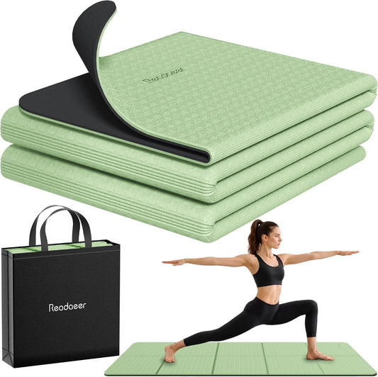 Double Color Yoga Mat - 72"x24"x0.24" (6mm),Non-Slip TPE Exercise Mat