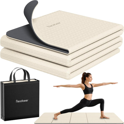 Double Color Yoga Mat - 72"x24"x0.24" (6mm),Non-Slip TPE Exercise Mat