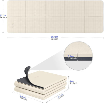 Double Color Yoga Mat - 72"x24"x0.24" (6mm),Non-Slip TPE Exercise Mat