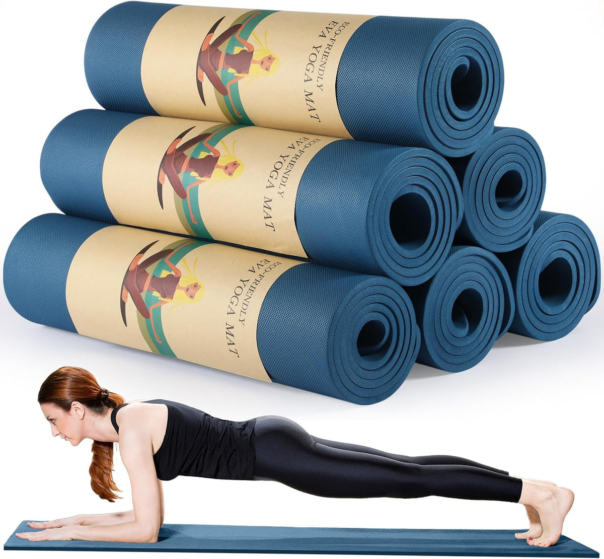 6 Pcs 10mm Thick Yoga Mat Bulk 68 x 24 Inches