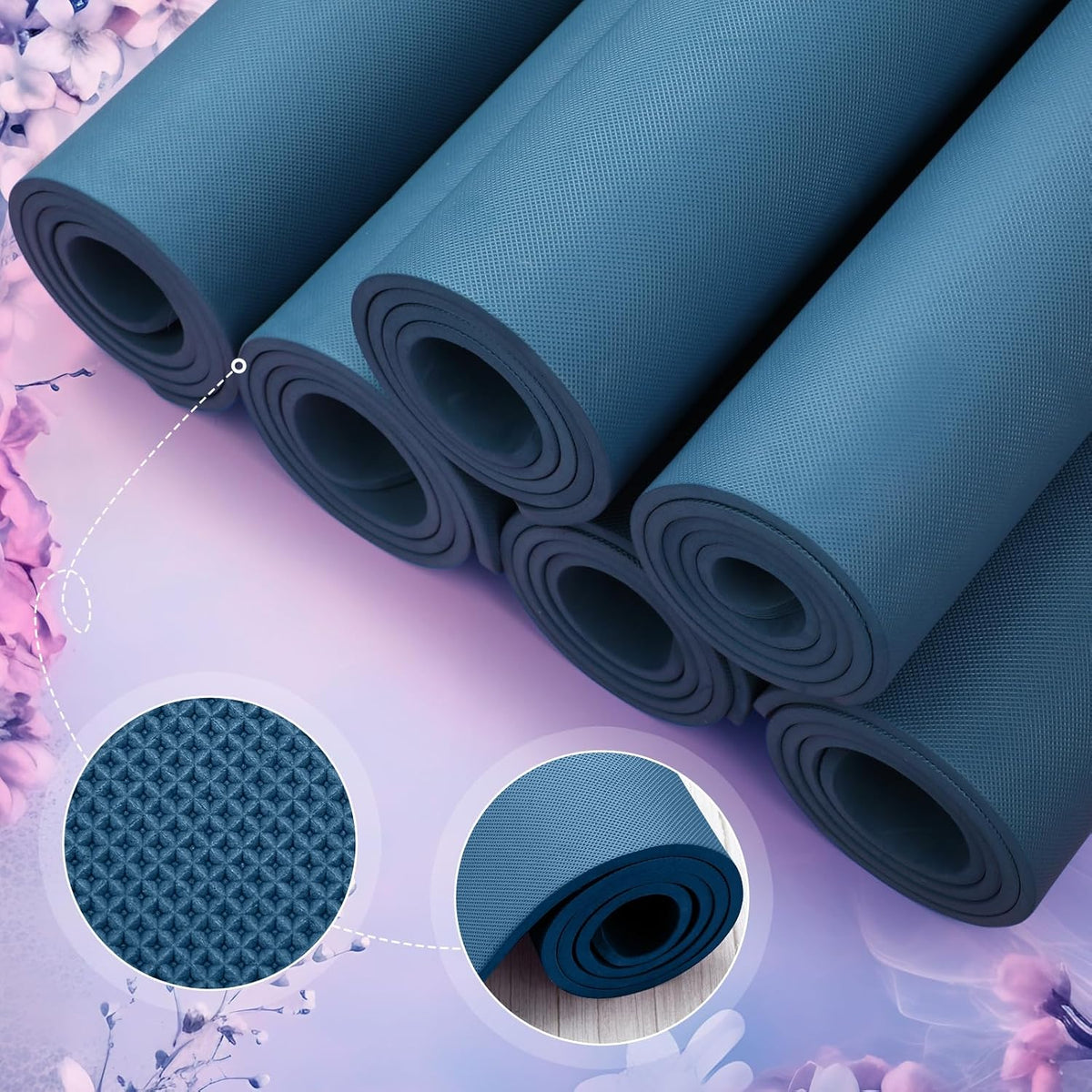 6 Pcs 10mm Thick Yoga Mat Bulk 68 x 24 Inches
