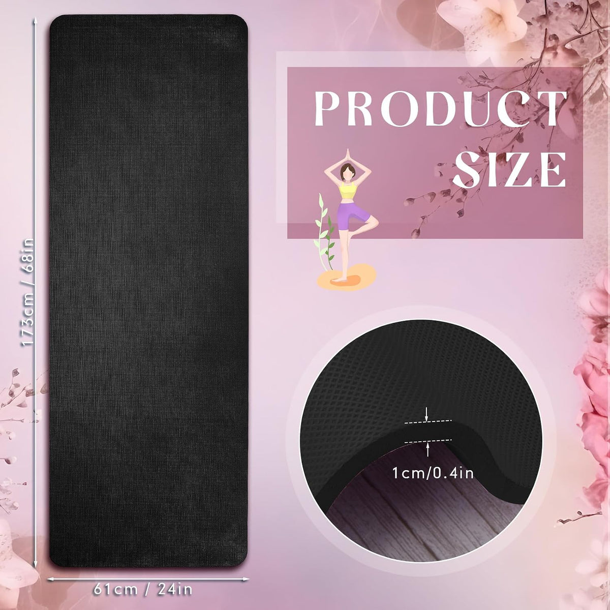 6 Pcs 10mm Thick Yoga Mat Bulk 68 x 24 Inches