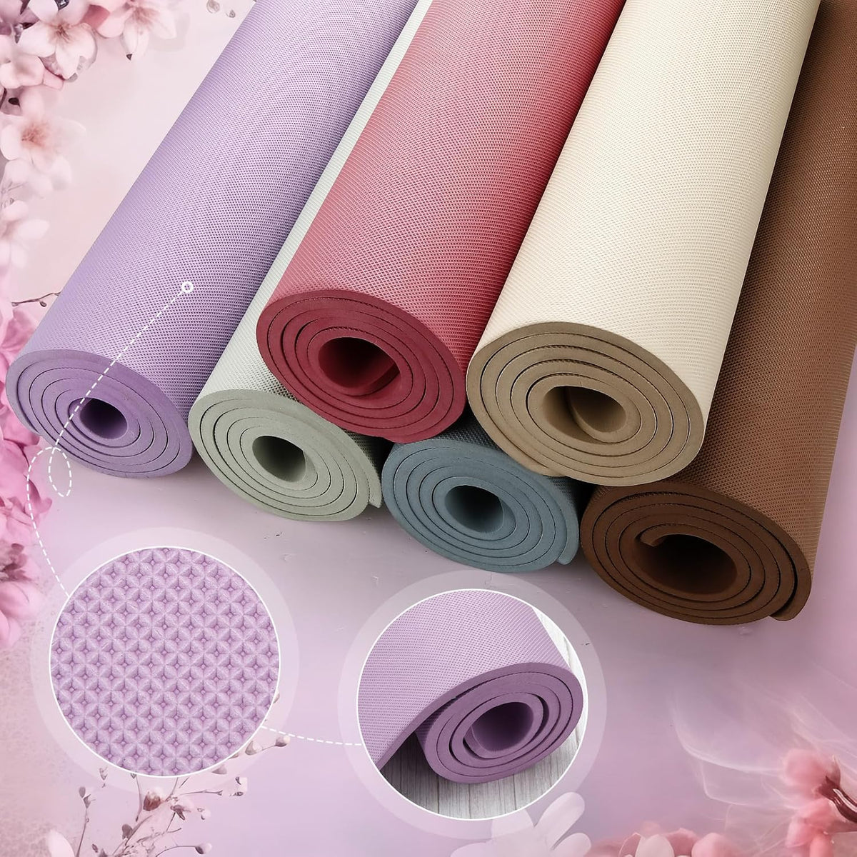 6 Pcs 10mm Thick Yoga Mat Bulk 68 x 24 Inches