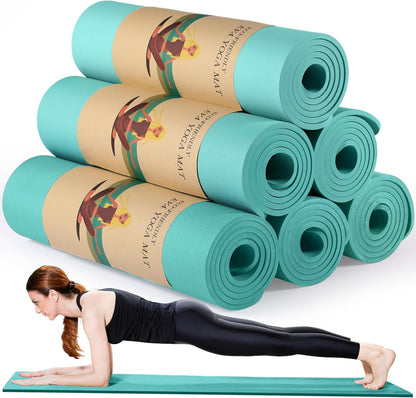 6 Pcs 10mm Thick Yoga Mat Bulk 68 x 24 Inches
