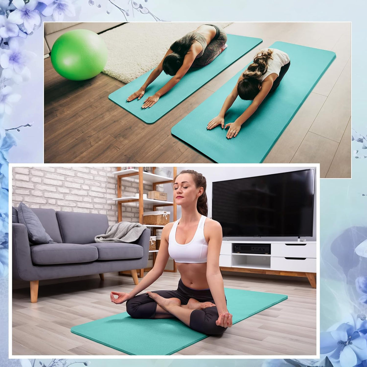 6 Pcs 10mm Thick Yoga Mat Bulk 68 x 24 Inches