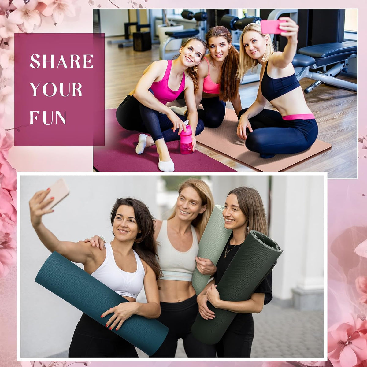 6 Pcs 10mm Thick Yoga Mat Bulk 68 x 24 Inches
