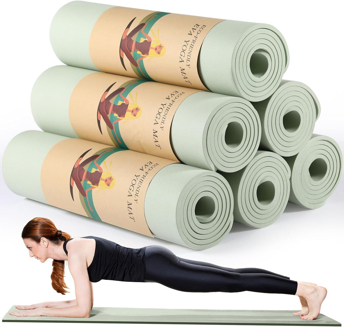 6 Pcs 10mm Thick Yoga Mat Bulk 68 x 24 Inches