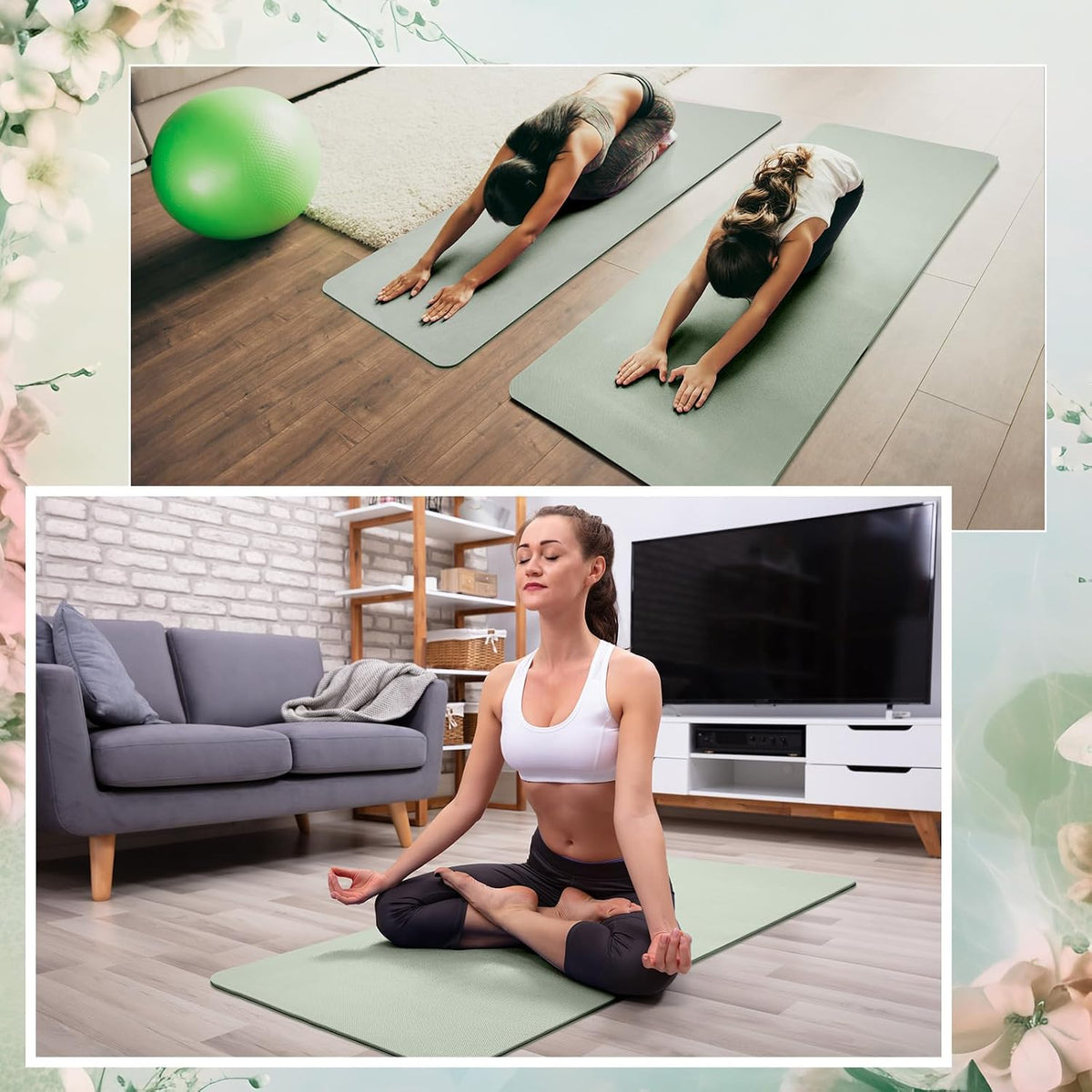6 Pcs 10mm Thick Yoga Mat Bulk 68 x 24 Inches