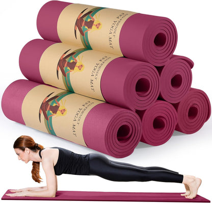 6 Pcs 10mm Thick Yoga Mat Bulk 68 x 24 Inches