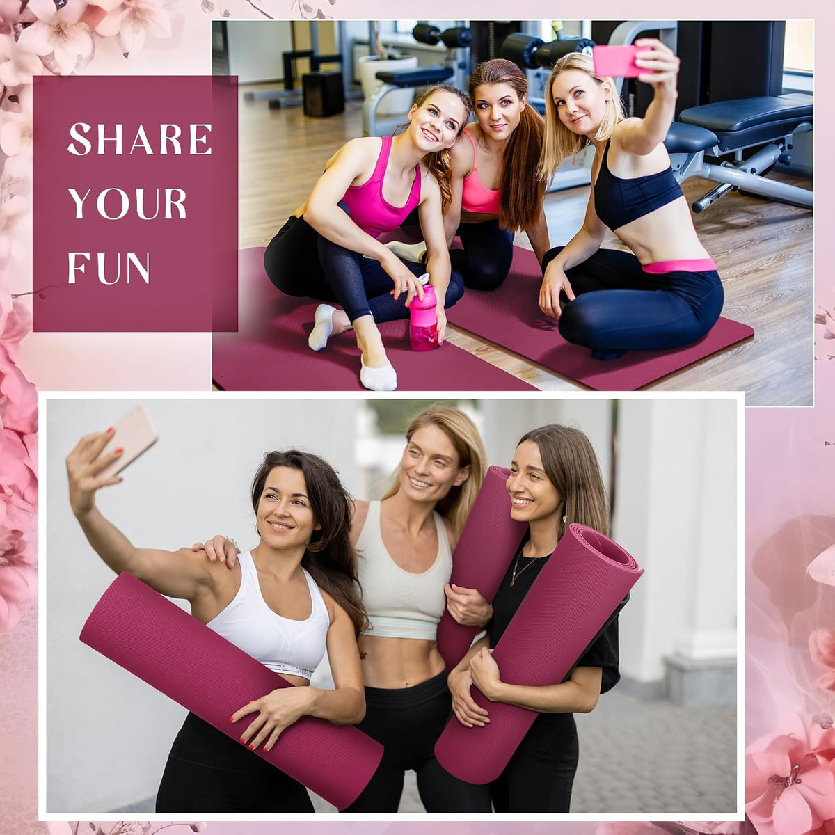 6 Pcs 10mm Thick Yoga Mat Bulk 68 x 24 Inches