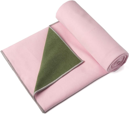 Hot Yoga Mat Towel, Reversible Two-Tone 72" x 26.5"