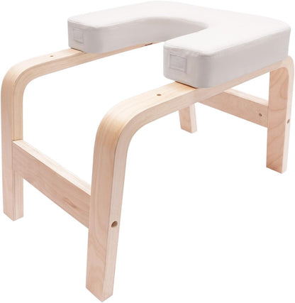 Yoga Headstand Bench, Multi-Functional U-Shaped Yoga Inversion Stool with Double Armrest and PU Pads Feet Up Trainer Headstand Stool Yoga Chair for Family Gym 440LB Capacity