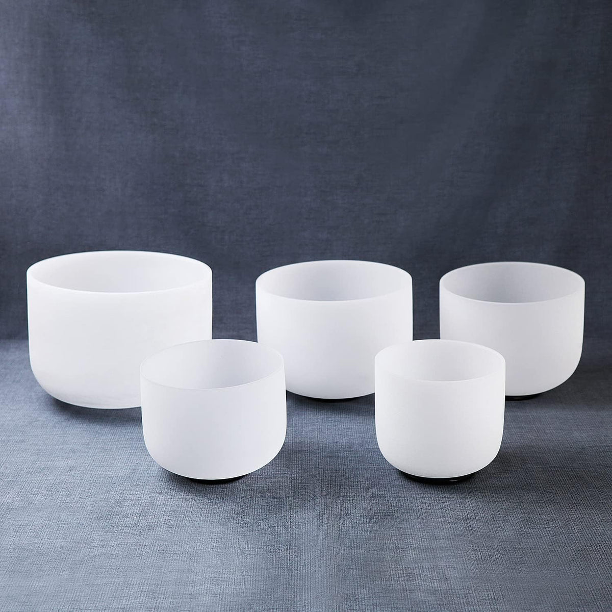 5Pcs Crystal Singing Bowl Set,432hz High Pitch C#D#F#G#A# 8-12 Inch