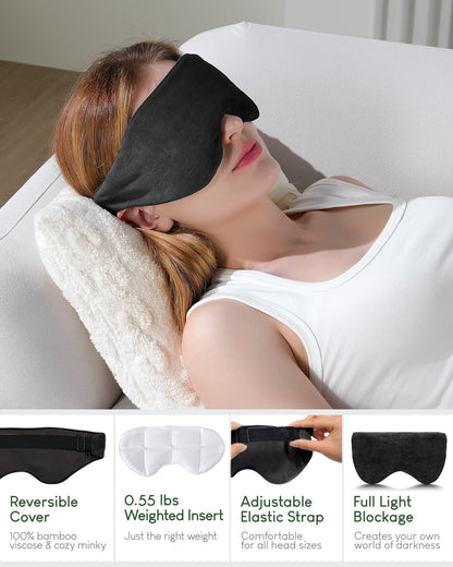 Weighted Eye Mask for Sleeping, Blackout Sleep Mask for Women & Men