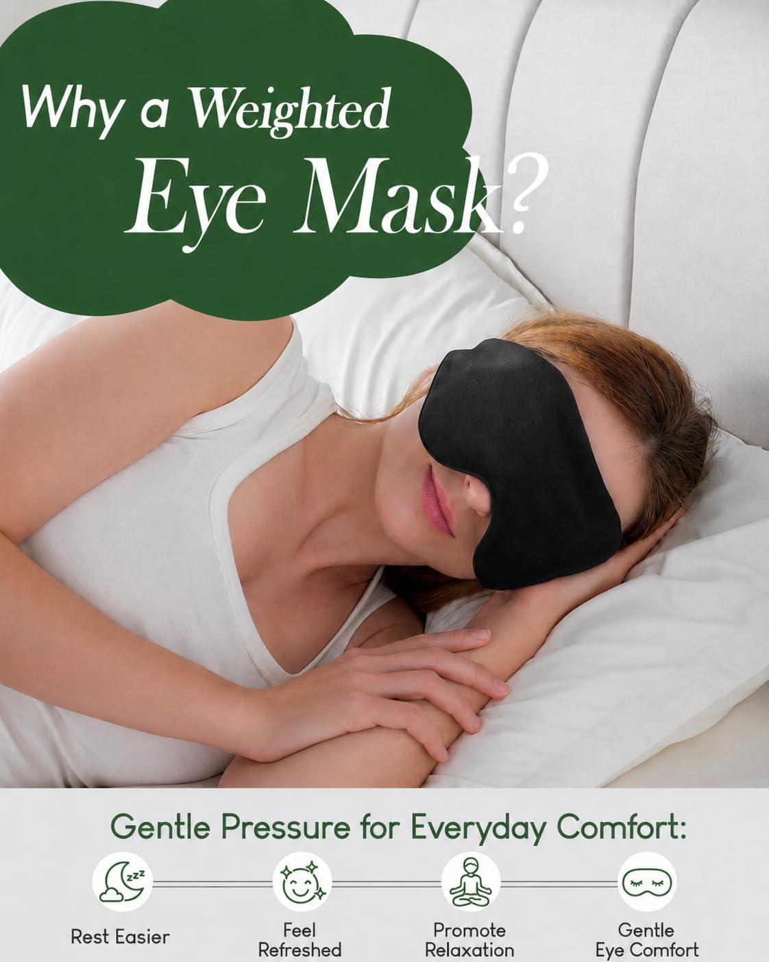 Weighted Eye Mask for Sleeping, Blackout Sleep Mask for Women & Men