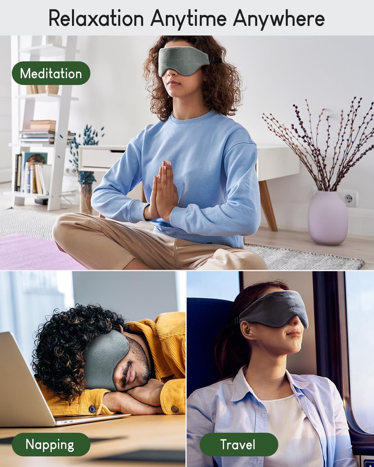 Weighted Eye Mask for Sleeping, Blackout Sleep Mask for Women & Men