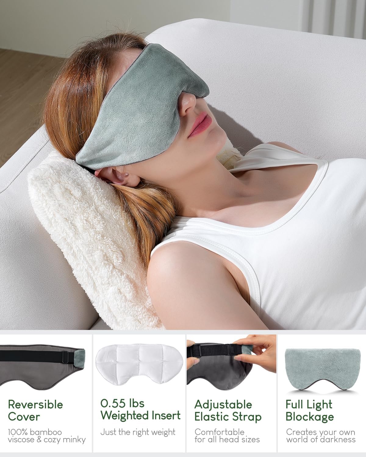 Weighted Eye Mask for Sleeping, Blackout Sleep Mask for Women & Men