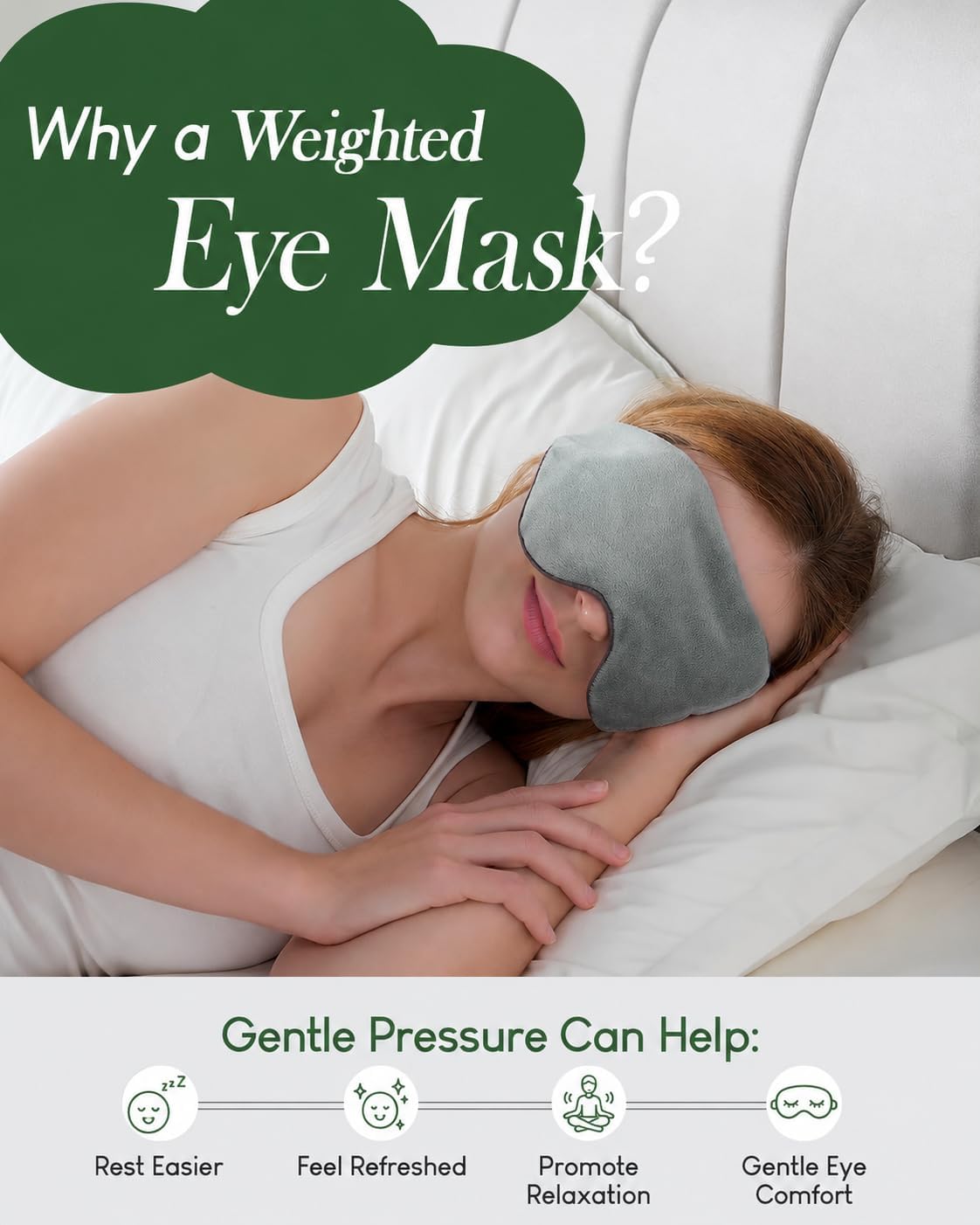 Weighted Eye Mask for Sleeping, Blackout Sleep Mask for Women & Men