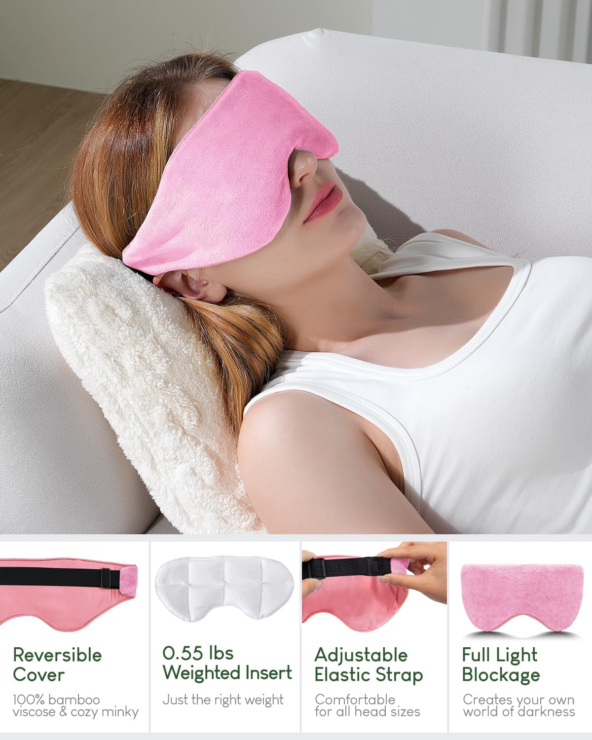 Weighted Eye Mask for Sleeping, Blackout Sleep Mask for Women & Men