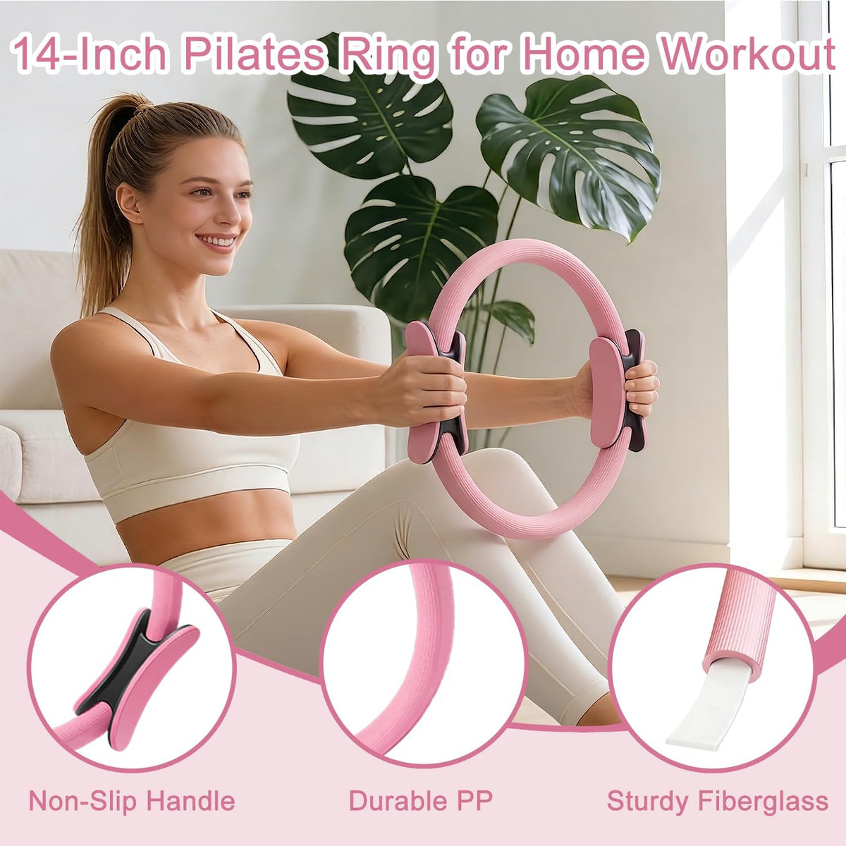 Pilates Kit for Women with Ring, Ball, Resistant Loops & Stretch Band
