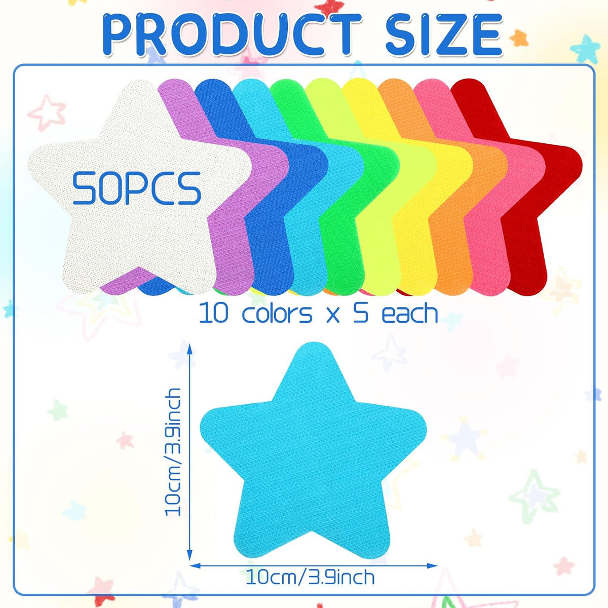 50 Pcs Star Carpet Spot Markers, 4 Inch Floor Dots for Classroom