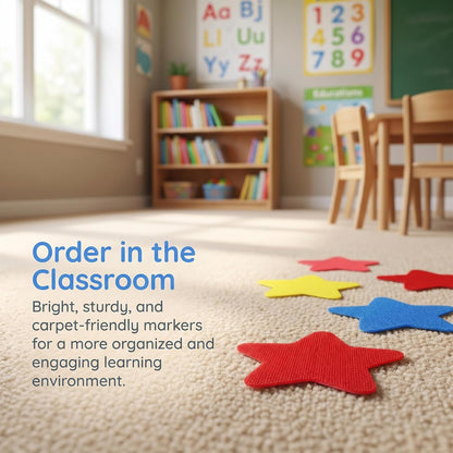 50 Pcs Star Carpet Spot Markers, 4 Inch Floor Dots for Classroom