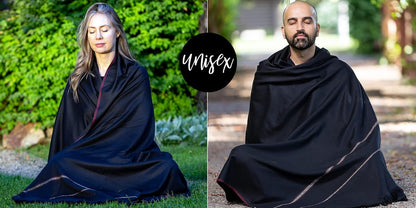 Versatile Premium Wool Blend Meditation Shawl - Large Unisex Prayer Wrap, Oversized Scarf & Yoga Blanket