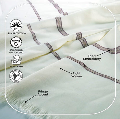 Versatile Premium Wool Blend Meditation Shawl - Large Unisex Prayer Wrap, Oversized Scarf & Yoga Blanket
