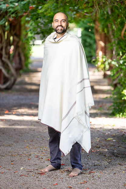 Versatile Premium Wool Blend Meditation Shawl - Large Unisex Prayer Wrap, Oversized Scarf & Yoga Blanket