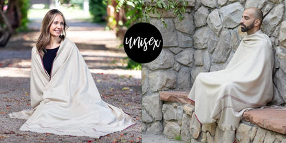 Versatile Premium Wool Blend Meditation Shawl - Large Unisex Prayer Wrap, Oversized Scarf & Yoga Blanket