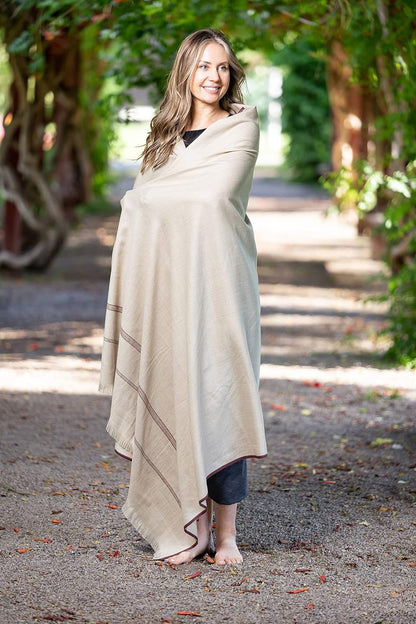 Versatile Premium Wool Blend Meditation Shawl - Large Unisex Prayer Wrap, Oversized Scarf & Yoga Blanket