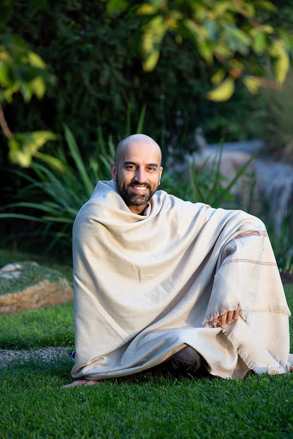 Versatile Premium Wool Blend Meditation Shawl - Large Unisex Prayer Wrap, Oversized Scarf & Yoga Blanket