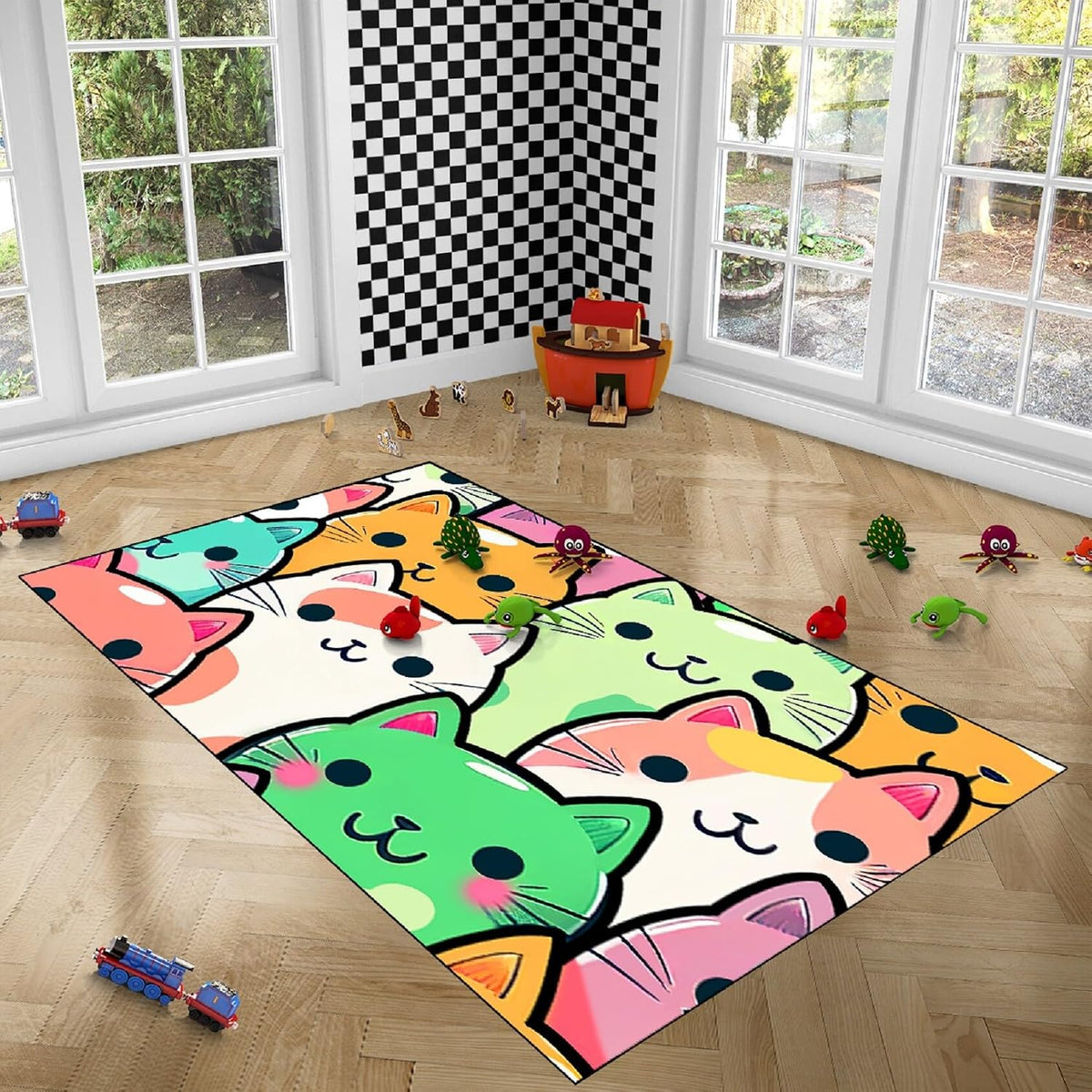 Black Girl Area Rug for Bedroom African American Rugs for Room Princess Carpet Kids Rugs for Bedroom African Girls Carpet for Living Room Teen Girls Yoga Mats, Pink, 4'×5'