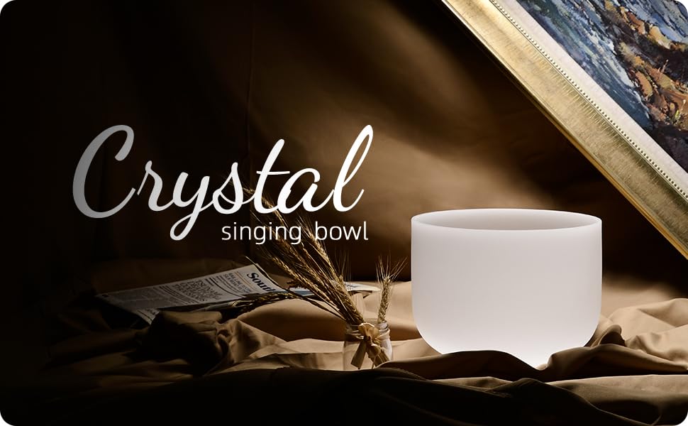 F Note Crystal Singing Bowl 10 inch Heart Chakra with Heavy Duty Carrying Case and Suede Mallet