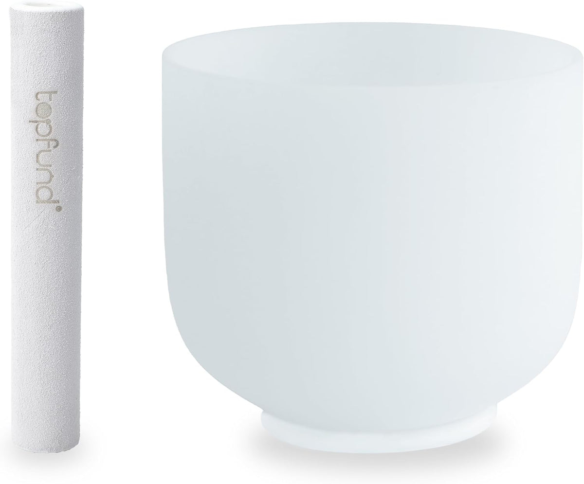 F Note Crystal Singing Bowl 10 inch Heart Chakra with Heavy Duty Carrying Case and Suede Mallet