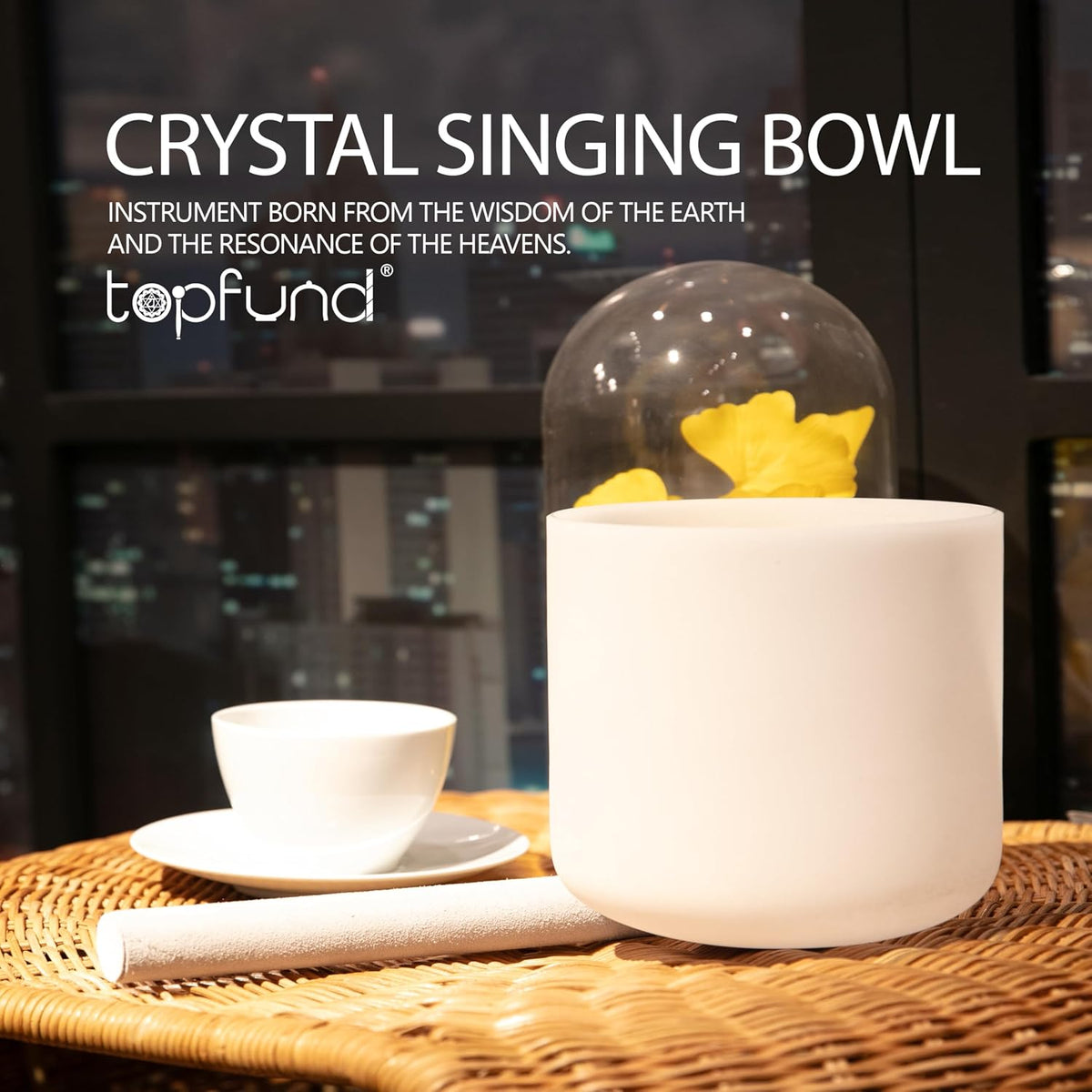 F Note Crystal Singing Bowl 10 inch Heart Chakra with Heavy Duty Carrying Case and Suede Mallet